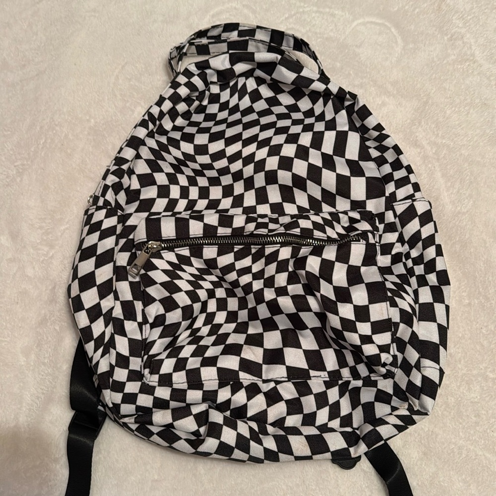 Black & White Checkered Backpack